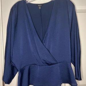 Never worn bright blue express blouse